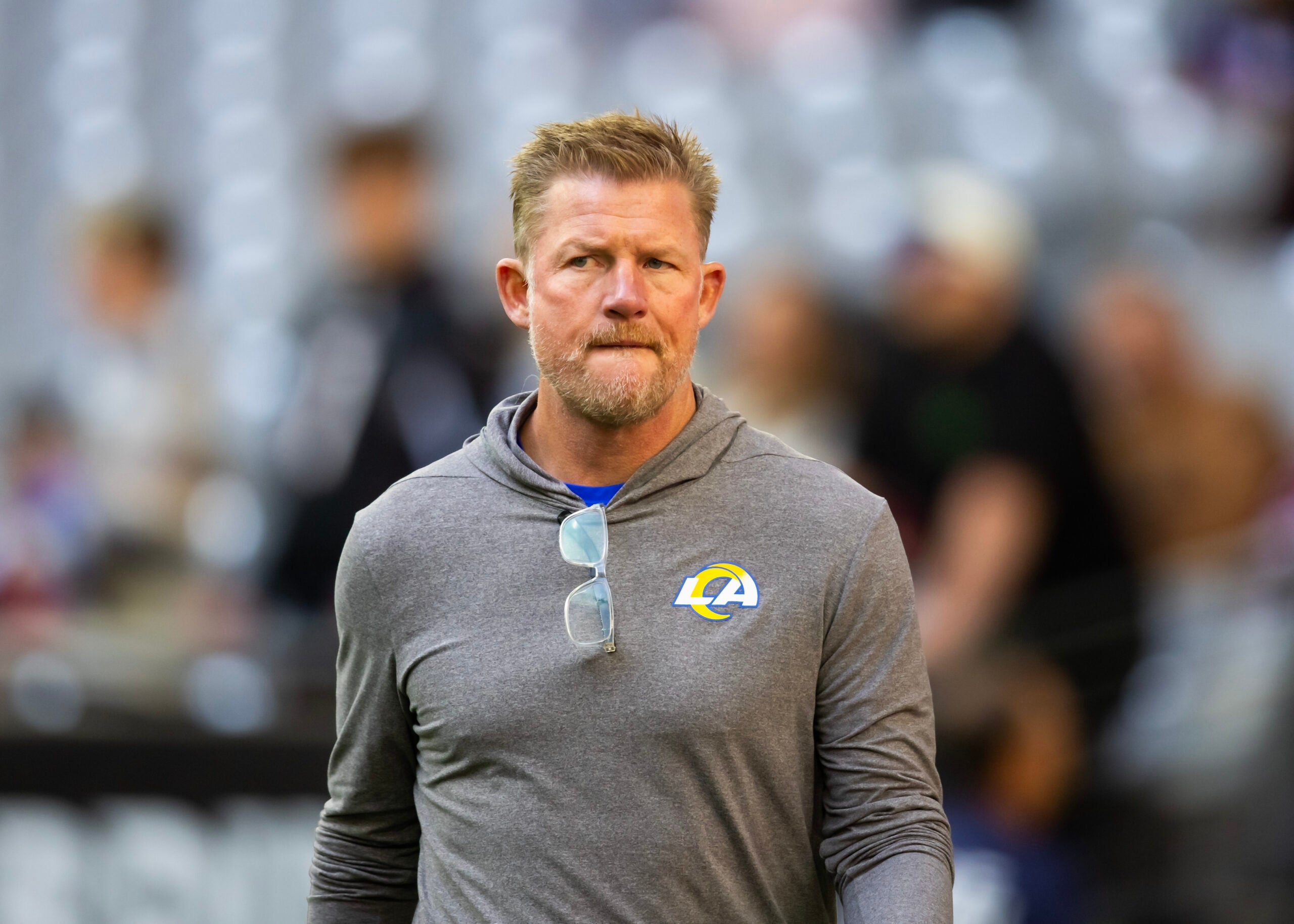 Nov 26, 2023; Glendale, Arizona, USA; Los Angeles Rams general manager Les Snead against the Arizona Cardinals at State Farm Stadium.