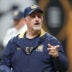 Jan 18, 2025; Atlanta, GA, USA; Notre Dame Fighting Irish offensive line coach Joe Rudolph during practice at Mercedes-Benz Stadium. Mandatory Credit: Kirby Lee-Imagn Images
