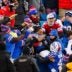 Buffalo Bills safety Damar Hamlin celebrates with the fans his interception during the second half of the Buffalo Bills wild card game against the Denver Broncos at Highmark Stadium in Orchard Park on Jan. 12, 2025.