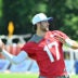 Jul 23, 2025; Rochester, NY, USA; Buffalo Bills quarterback Josh Allen (17) throws a pass during training camp at St. John Fisher University.
