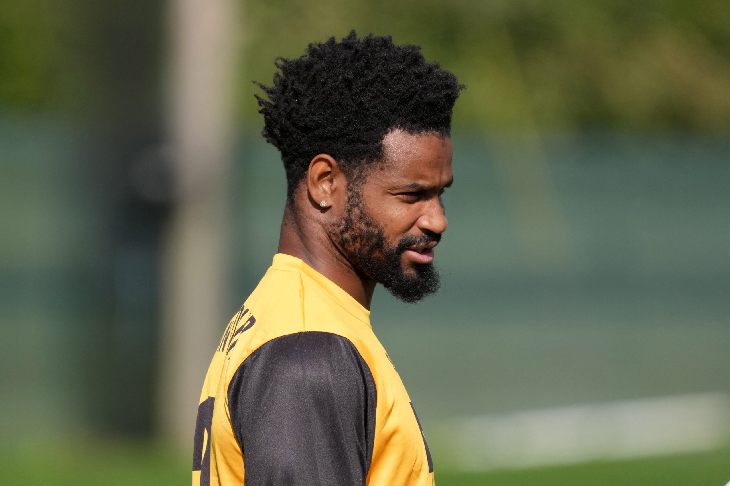 Sep 26, 2025; Maynooth, Ireland; Pittsburgh Steelers cornerback Darius Slay (23) during practice at Carton House.