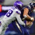 Oct 23, 2025; Inglewood, California, USA; Minnesota Vikings linebacker Jonathan Greenard (58) gets pressure on Los Angeles Chargers quarterback Justin Herbert (10) during the first half at SoFi Stadium.