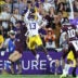 Oct 25, 2025; Baton Rouge, Louisiana, USA; Louisiana State Tigers defensive back A.J. Haulcy (13) makes an interception against Texas A&M Aggies tight end Theo Melin Öhrström (17) during the first half at Tiger Stadium.