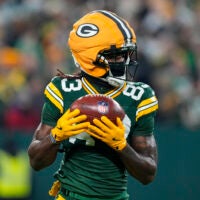 Nov 10, 2025; Green Bay, Wisconsin, USA; Green Bay Packers wide receiver Savion Williams (83) during the game against the Philadelphia Eagles at Lambeau Field.