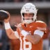 Nov 22, 2025; Austin, Texas, USA; Texas Longhorns quarterback Arch Manning (16) warms up before a game against the Arkansas Razorbacks at Darrell K Royal-Texas Memorial Stadium. Mandatory Credit: Scott Wachter-Imagn Images