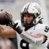 Vanderbilt tight end Eli Stowers (9) makes a catch as he warms up before playing against Tennessee at Neyland Stadium in Knoxville, Tenn., Saturday, Nov. 29, 2025.