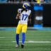 Nov 30, 2025; Charlotte, North Carolina, USA; Los Angeles Rams wide receiver Davante Adams (17) looks on during the first quarter against the Carolina Panthers at Bank of America Stadium.