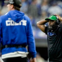 Colts WR coach Reggie Wayne and head coach Shane Steichen