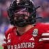 Texas Tech's Jacob Rodriguez celebrates a BYU turnover during the Big 12 Conference championship football game, Saturday, Nov. 6, 2025, at AT&T Stadium in Arlington.