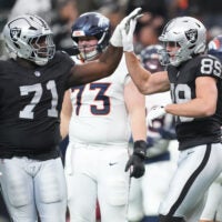 Las Vegas Raiders tight end Brock Bowers right tackle DJ Glaze 53-man roster projection