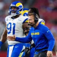 Dec 7, 2025; Glendale, Arizona, USA; Los Angeles Rams head coach Sean McVay against the Arizona Cardinals at State Farm Stadium.