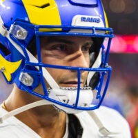 Dec 7, 2025; Glendale, Arizona, USA; Los Angeles Rams quarterback Jimmy Garoppolo (11) against the Arizona Cardinals at State Farm Stadium.