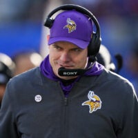 Dec 21, 2025; East Rutherford, New Jersey, USA; Minnesota Vikings head coach Kevin O'Connell during the first half at MetLife Stadium.