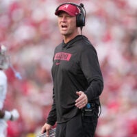 Jan 1, 2026; Pasadena, CA, USA; Alabama Crimson Tide head coach Kalen DeBoer looks on in the second half against the Indiana Hoosiers in the 2026 Rose Bowl and quarterfinal game of the College Football Playoff at Rose Bowl Stadium.