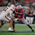 Dec 31, 2025; Arlington, TX, USA; Miami Hurricanes offensive lineman Francis Mauigoa (61) blocks Ohio State Buckeyes linebacker Arvell Reese (8) during the 2025 Cotton Bowl and quarterfinal game of the College Football Playoff at AT&T Stadium. Mandatory Credit: Jerome Miron-Imagn Images