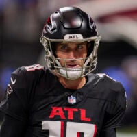 Jan 4, 2026; Atlanta, Georgia, USA; Atlanta Falcons quarterback Kirk Cousins (18) on the field before the game against the New Orleans Saints at Mercedes-Benz Stadium.