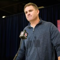 Bengals Head Coach Zac Taylor speaks at the 2026 NFL Combine in Indianapolis.