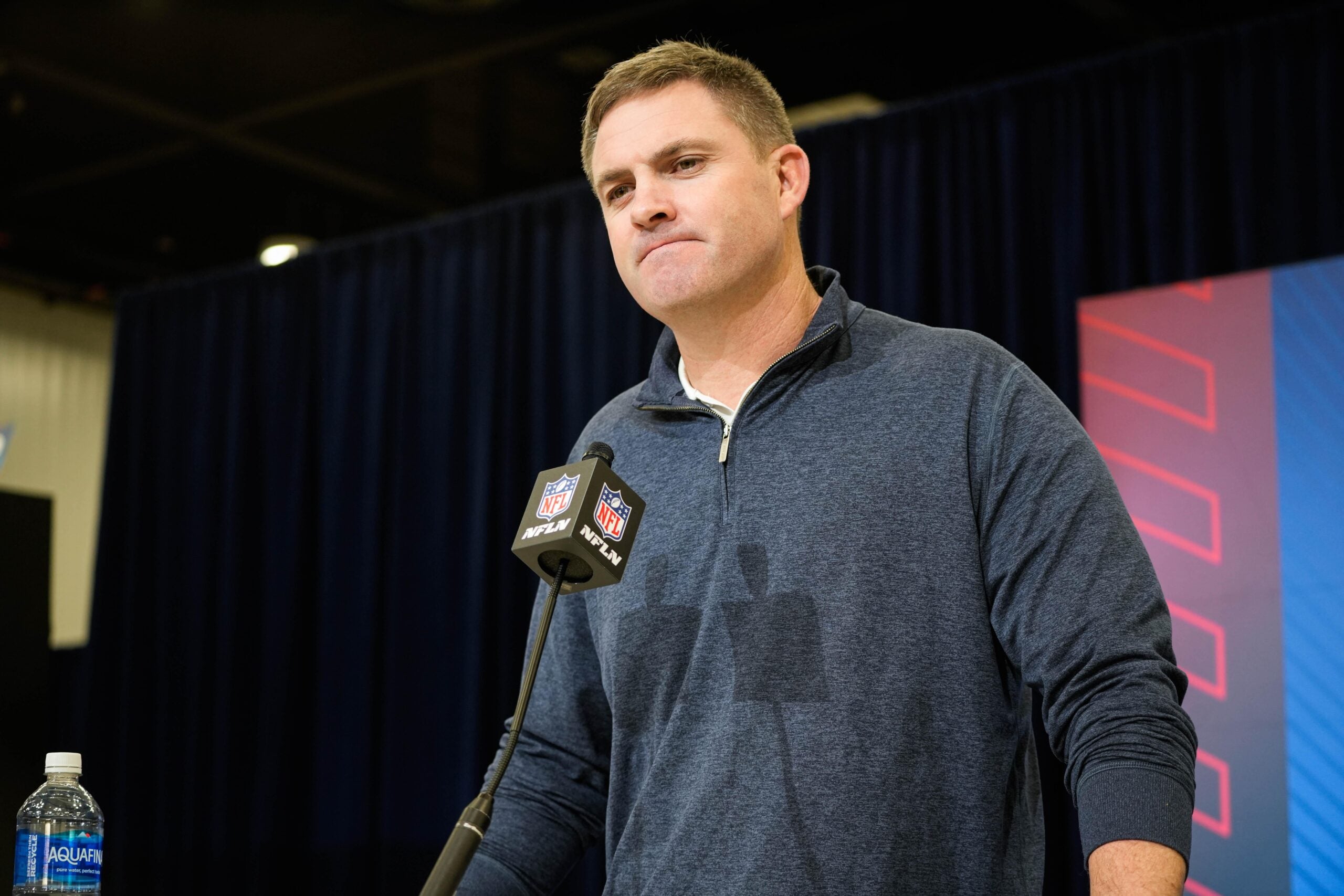 Bengals Head Coach Zac Taylor speaks at the 2026 NFL Combine in Indianapolis.
