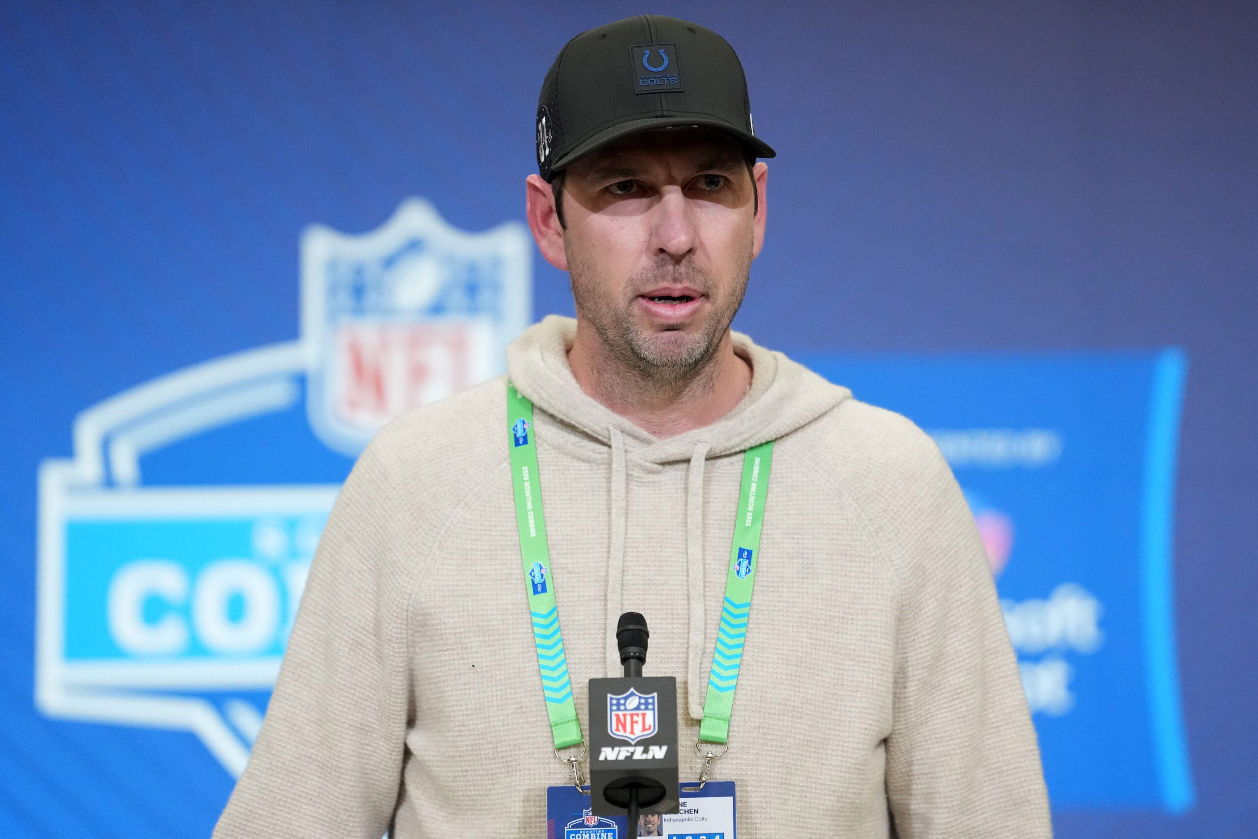 Colts head coach Shane Steichen at the NFL scouting combine