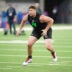 Mar 1, 2026; Indianapolis, IN, USA; Georgia offensive lineman Monroe Freeling (OL24) during the NFL Scouting Combine at Lucas Oil Stadium. Mandatory Credit: Kirby Lee-Imagn Images