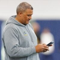Running backs coach Ja'Juan Seider during Notre Dame football's Pro Day at Irish Athletic Center on Tuesday, March 24, 2026, in South Bend.