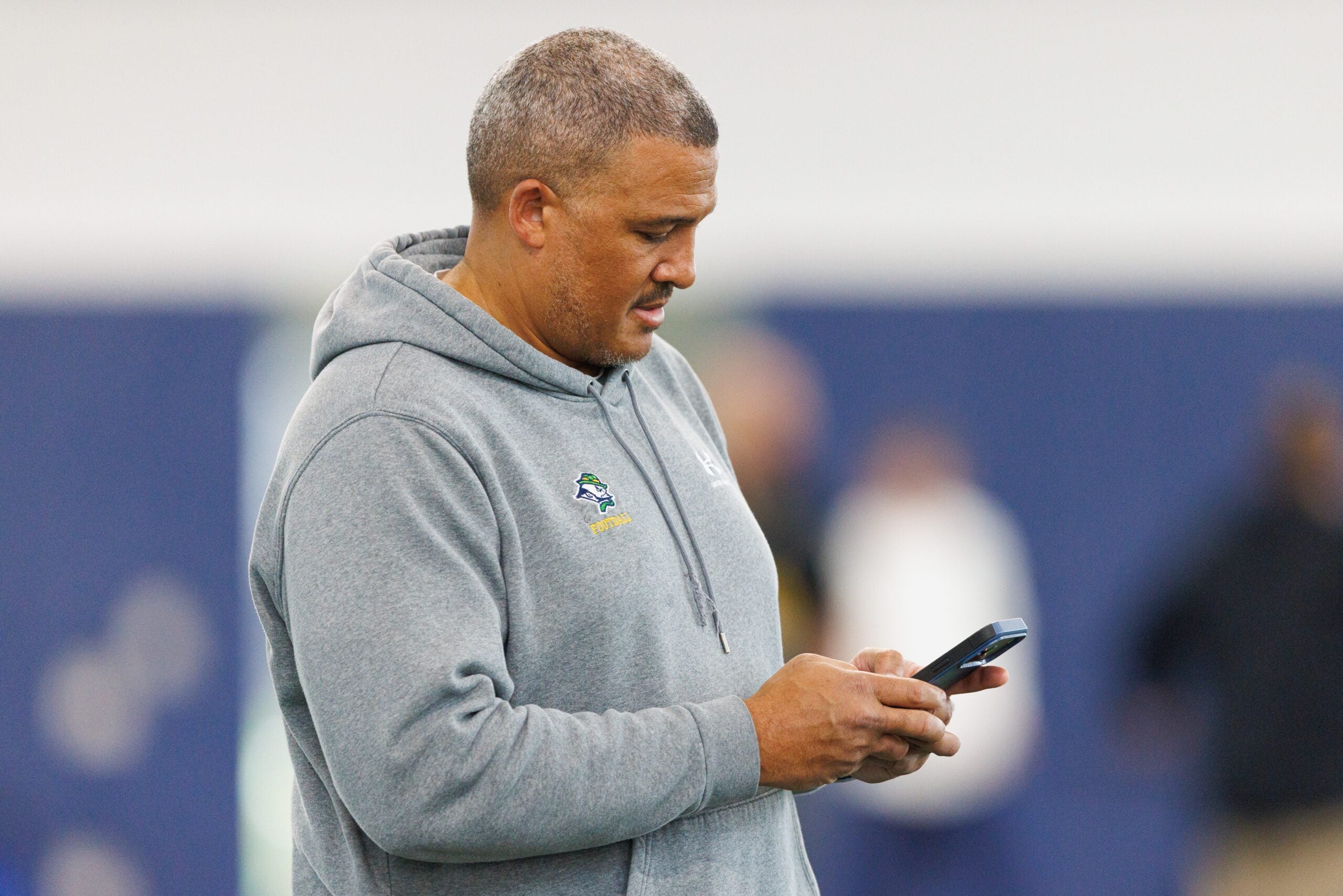 Running backs coach Ja'Juan Seider during Notre Dame football's Pro Day at Irish Athletic Center on Tuesday, March 24, 2026, in South Bend.