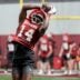 Elijah Thomas (14) runs drills during an Oklahoma (OU) football practice in Norman, Okla., on Wednesday, March 25, 2026.