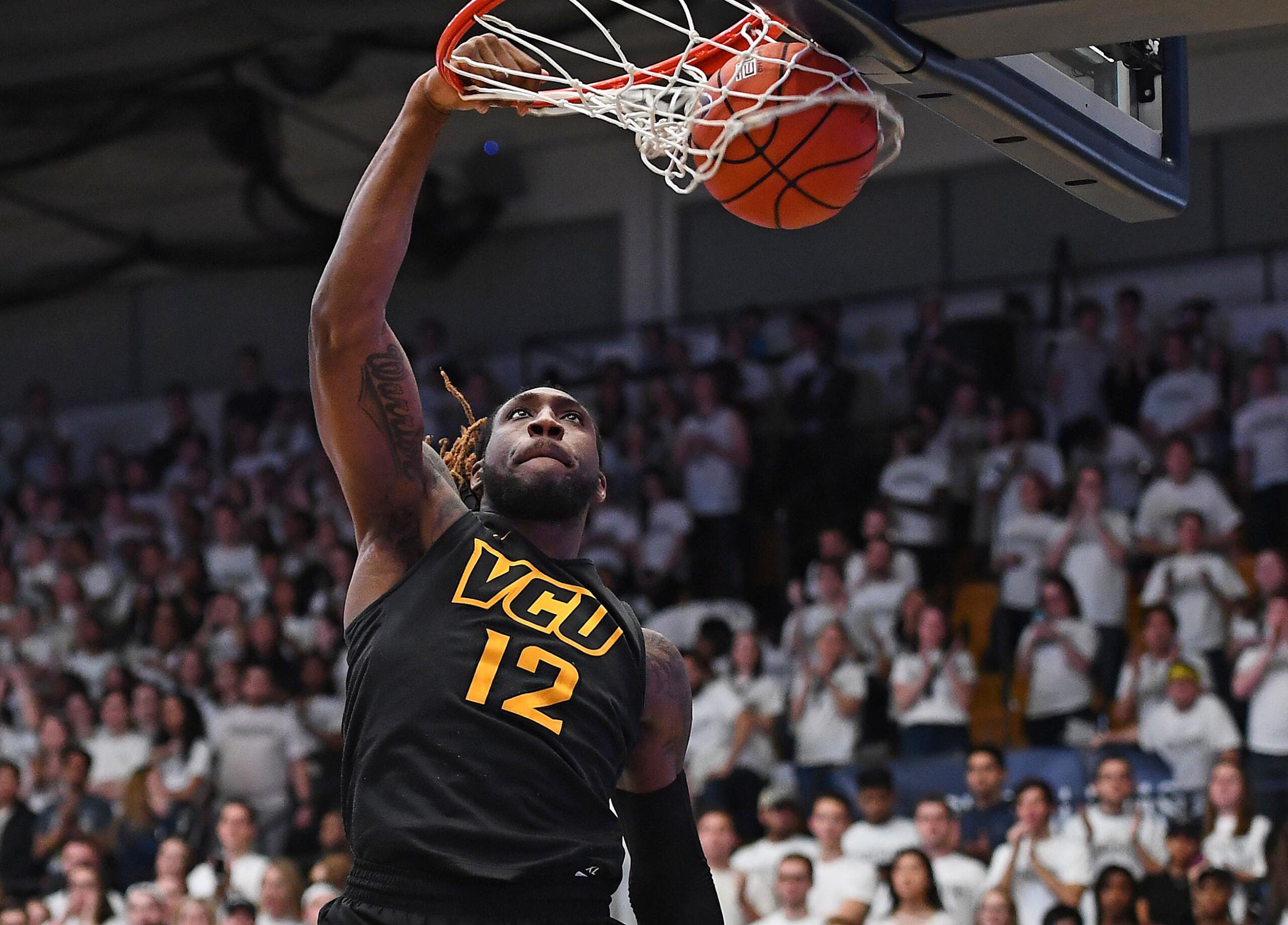 Current Colts TE Mo Alie-Cox dunking the ball at VCU