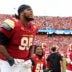 Sep 6, 2025; Ames, Iowa, USA; Iowa State Cyclones defensive lineman Domonique Orange (95) reacts late in the second half against the Iowa Hawkeyes at Jack Trice Stadium.