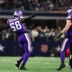 Dec 14, 2025; Arlington, Texas, USA; Minnesota Vikings linebacker Jonathan Greenard (58) and Minnesota Vikings linebacker Andrew van Ginkel (43) celebrate after a play during the first half against the Dallas Cowboys at AT&T Stadium.