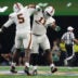 Dec 31, 2025; Arlington, TX, USA; Miami Hurricanes defensive lineman Justin Scott (5) and defensive lineman David Blay, Jr. (11) celebrates in the second quarter during the 2025 Cotton Bowl and quarterfinal game of the College Football Playoff at AT&T Stadium.