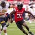 Texas Tech's David Bailey rushes the Kent State offense during a non-conference football game, Saturday, September 6, 2025, at Jones AT&T Stadium.