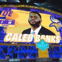 Apr 23, 2026; Pittsburgh, PA, USA; Florida Gators defensive lineman Caleb Banks is selected by the Minnesota Vikings as the number 18 pick during the 2026 NFL Draft at Acrisure Stadium.
