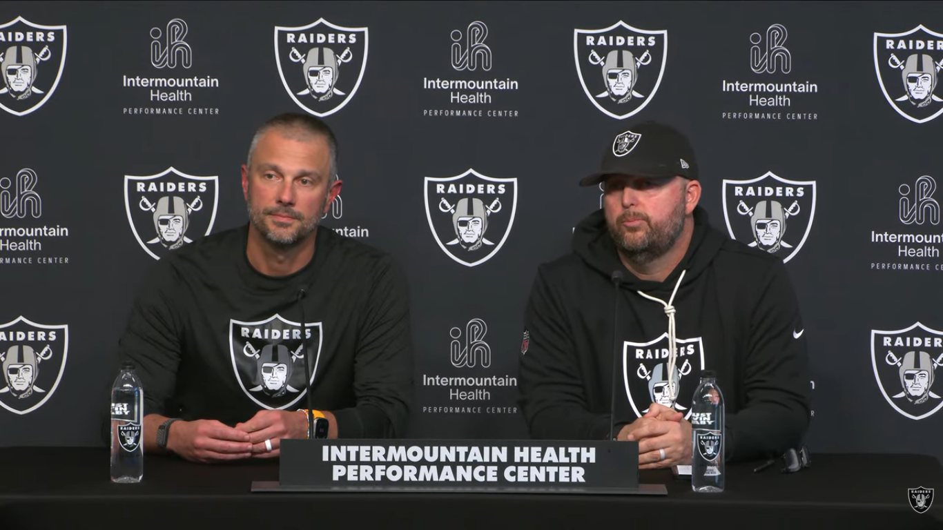 Las Vegas Raiders general manager John Spytek assistant GM Brian Stark 2026 NFL Draft wide receiver