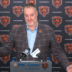 Bears assistant general manager Jeff King speaks with reporters ahead of the 2026 NFL Draft.