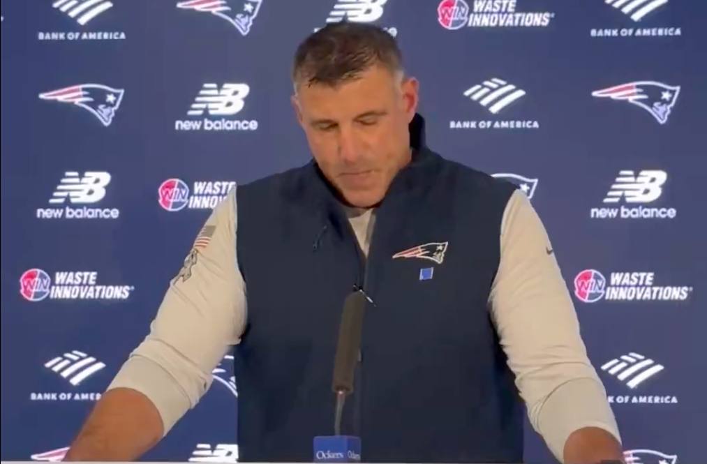 Mike Vrabel spoke to the media about his involvement with Dianna Russini on Tuesday.