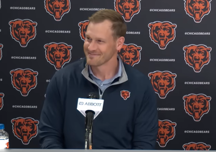Chicago Bears head coach Ben Johnson speaks with the media following the 2026 NFL Draft.