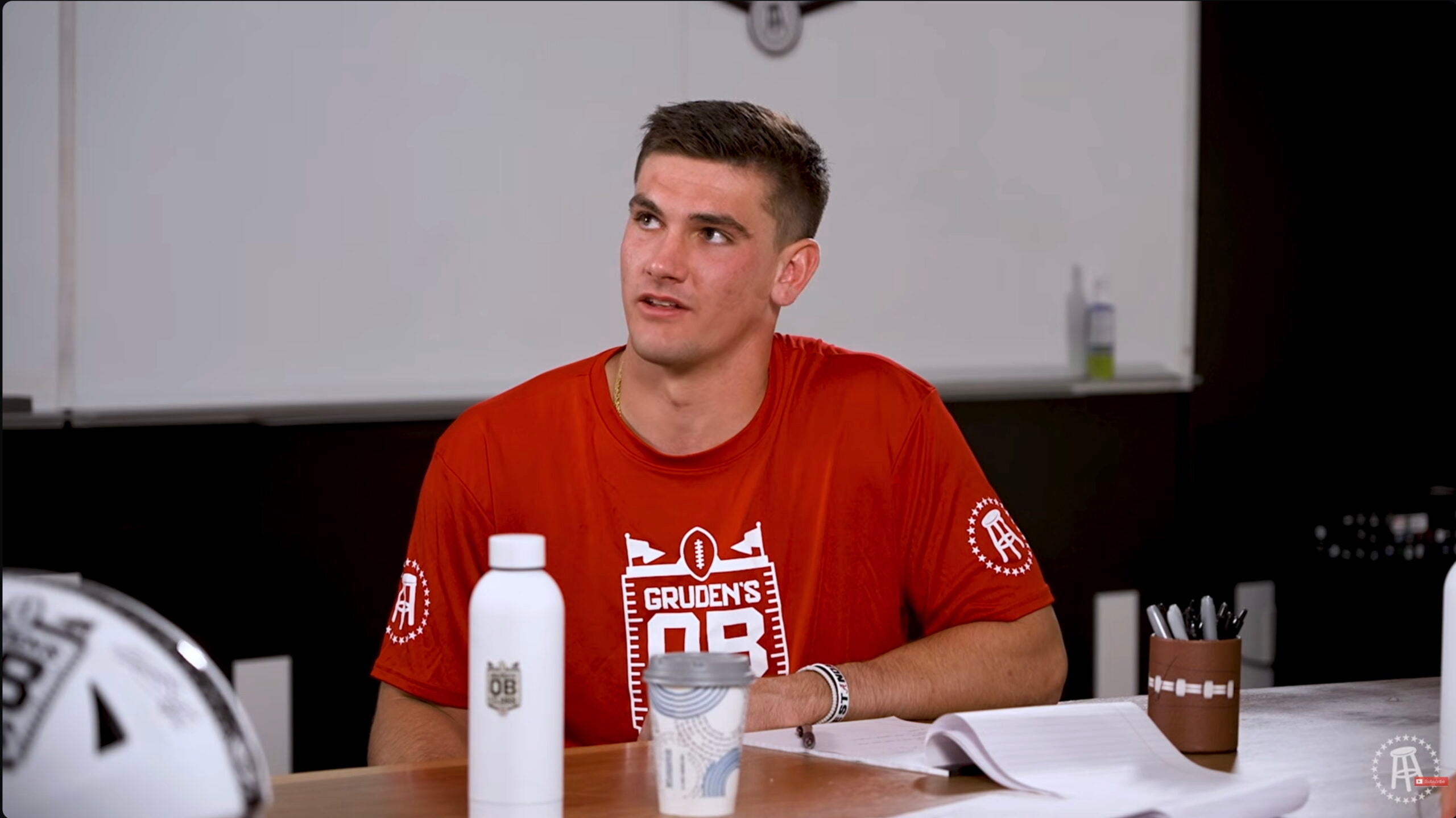 Former Alabama Crimson Tide quarterback Ty Simpson joins Jon Gruden on Barstool Sports' Gruden's QB Class, 4/14/26.
