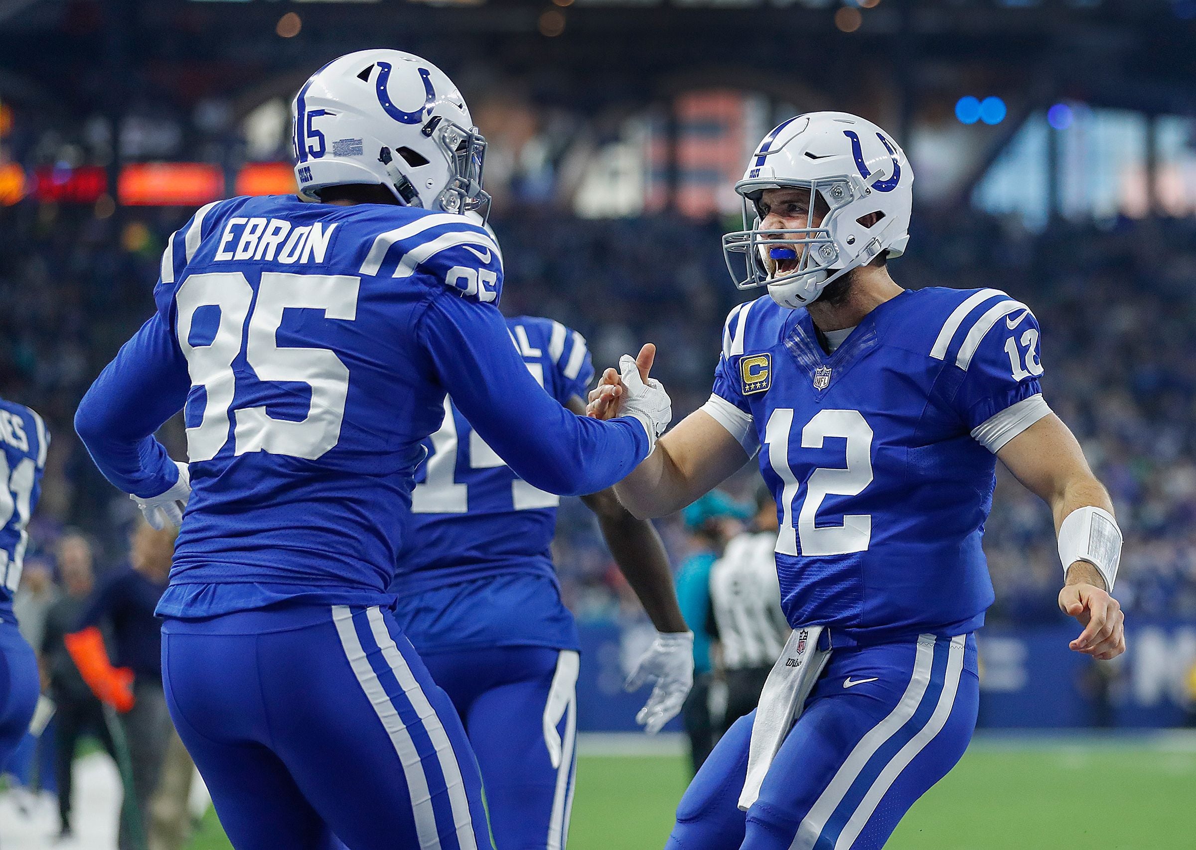 Former Colts QB Andrew Luck and TE Eric Ebron