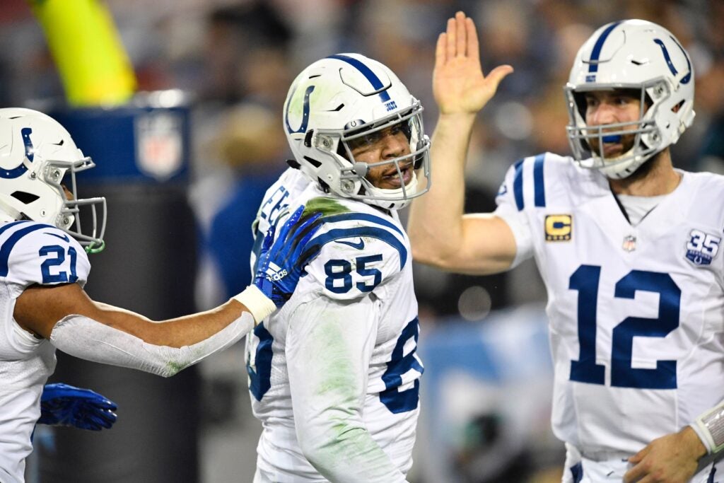 Former Colts TE Eric Ebron and QB Andrew Luck