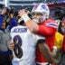 Dec 8, 2019; Orchard Park, NY, USA; Baltimore Ravens quarterback Lamar Jackson (8) and Buffalo Bills quarterback Josh Allen (17) embrace following the game at New Era Field.