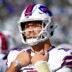 Nov 7, 2021; Jacksonville, Florida, USA; Buffalo Bills quarterback Josh Allen (17) on the sideline during the second half against the Jacksonville Jaguars at TIAA Bank Field.