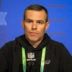 Mar 1, 2022; Indianapolis, IN, USA; Buffalo Bills general manager Brandon Beane talks to the media during the 2022 NFL Combine.