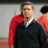 ESPN analyst Todd McShay watches Ohio State Buckeyes run through drills during Ohio State football s pro day at the Woody Hayes Athletic Center in Columbus on March 22, 2023.