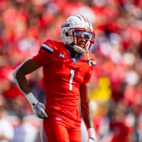 Oct 19, 2024; Tucson, Arizona, USA; Arizona Wildcats cornerback Tacario Davis (1) against the Colorado Buffalos at Arizona Stadium.