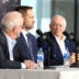 Jan 27, 2025; Frisco, TX, USA; (L to R) Dallas Cowboys CEO Stephen Jones, head coach Brian Schottenheimer and owner Jerry Jones speak to the media at a press conference at the Star.