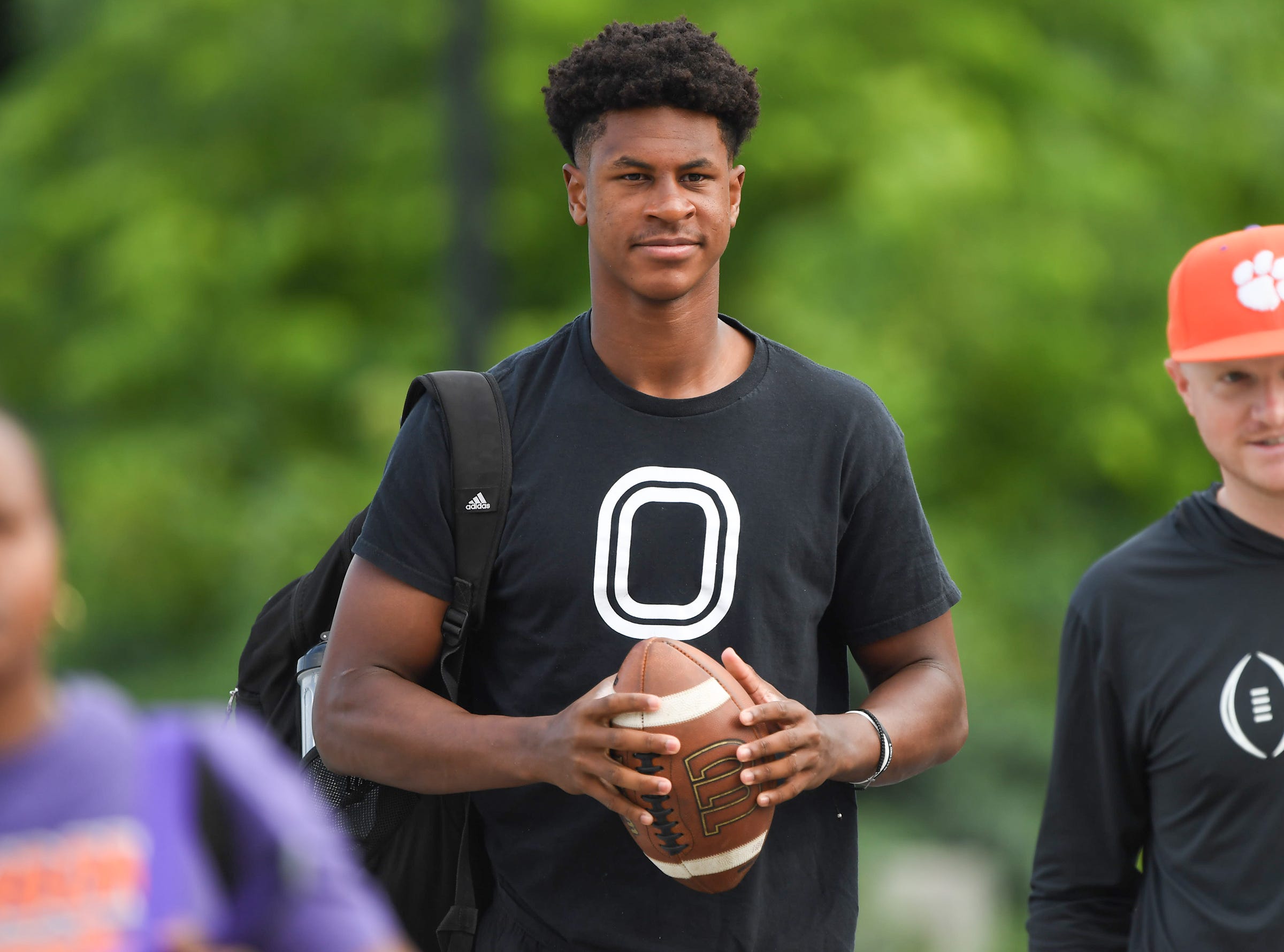 Elijah Haven, five-star rated quarterback from Baton Rouge, Louisiana, arrives for the 2025 Dabo Swinney Football Camp in Clemson, S.C. Tuesday, June 3, 2025.