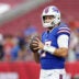 Aug 23, 2025; Tampa, Florida, USA; Buffalo Bills quarterback Josh Allen (17) warms up before a game against the Tampa Bay Buccaneers at Raymond James Stadium.
