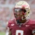 Aug 30, 2025; Tallahassee, Florida, USA; Florida State Seminoles defensive back Earl Little Jr. (0) looks on against the Alabama Crimson Tide during the first half at Doak S. Campbell Stadium.