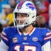 Sep 7, 2025; Orchard Park, New York, USA; Gold shield patch is shown on the jersey of Buffalo Bills quarterback Josh Allen (17) during warm up prior to the game against the Baltimore Ravens at Highmark Stadium.